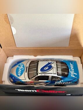 Pfizer #6 Diecast Race Car - Blue & Silver